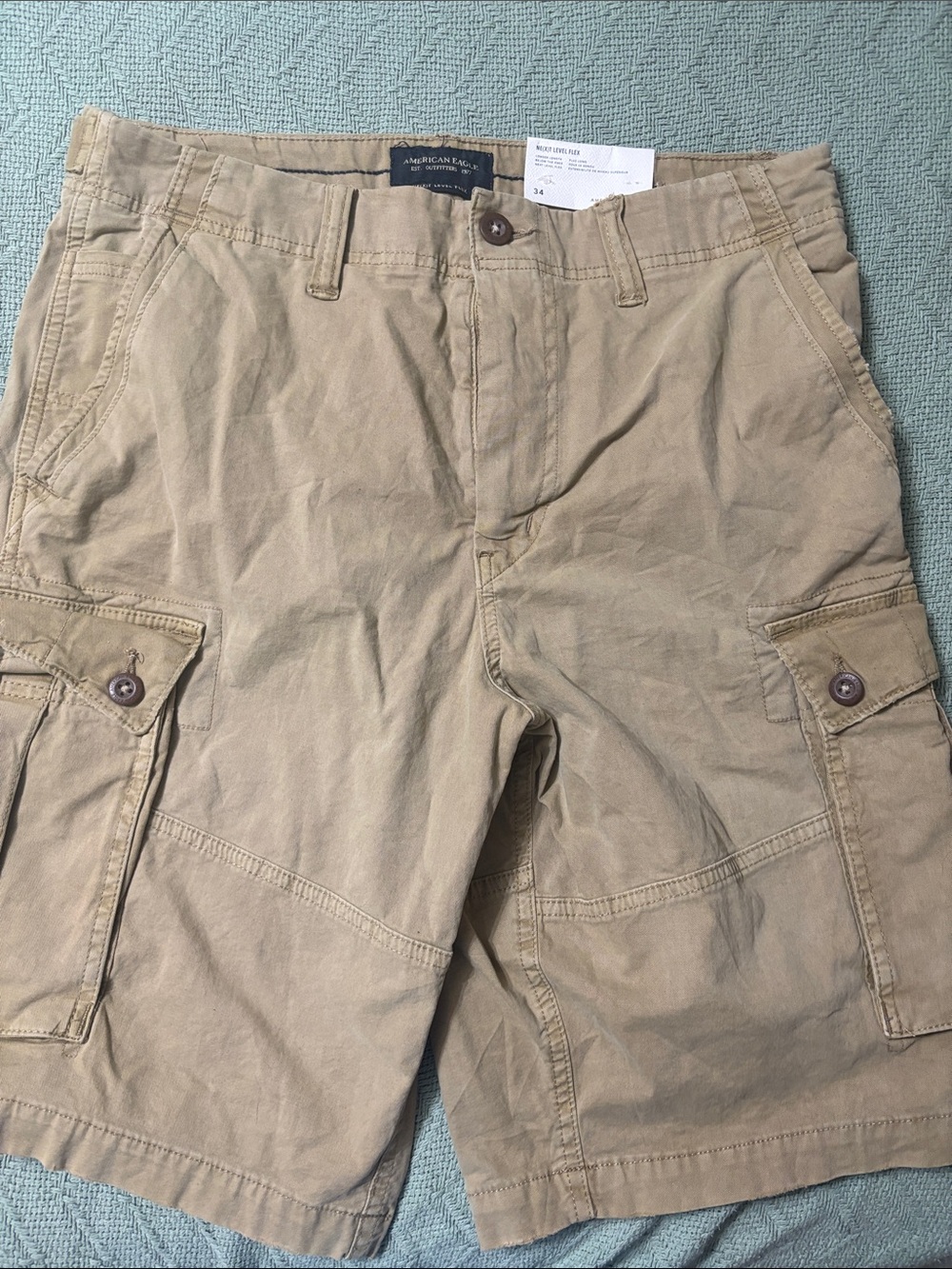 American Eagle Outfitters Men's Khaki Cargo Shorts